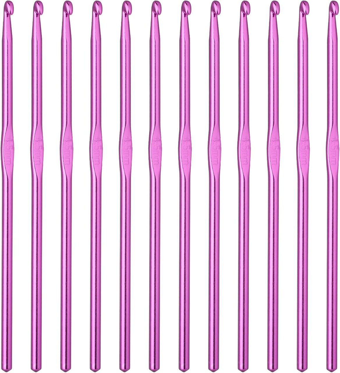 12 PCS Crochet Hook 4.5 mm Crochet Hooks Size 7 Aluminum Knitting Needles Craft Yarn, DIY Crochet Hooks Set for Knitting Scarf Hat